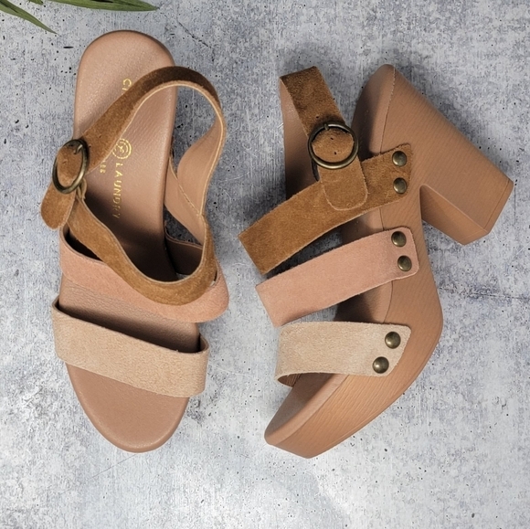 Chinese Laundry Shoes - Chinese Laundry | Brown Tan Fenny Three Strap Platform Sandals Size 8